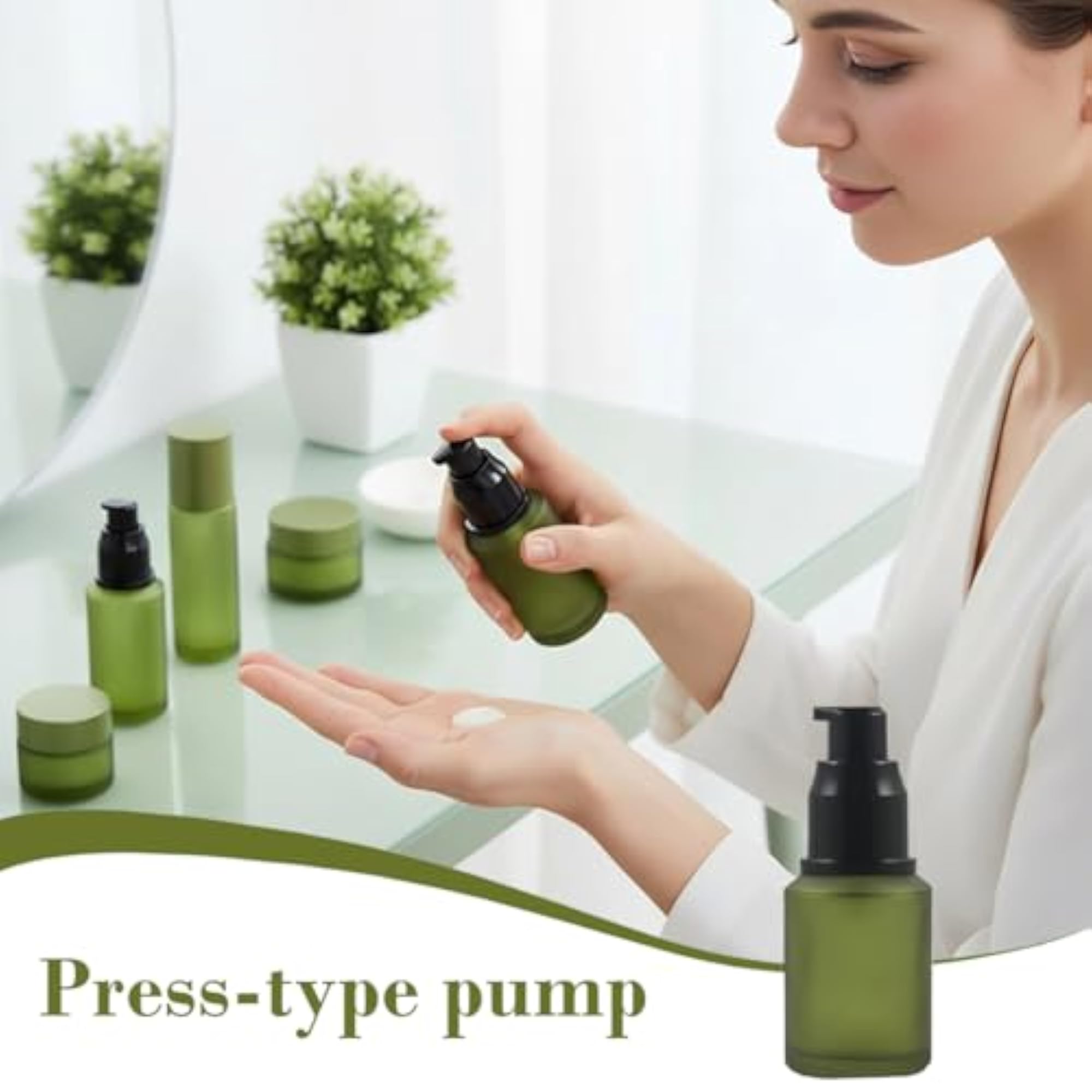 60ml Empty Upscale Glass Refillable Lotion Pump Bottle